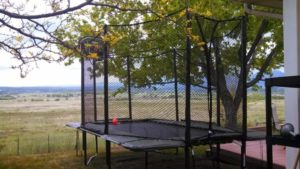 Rectangular large trampoline installation colorado