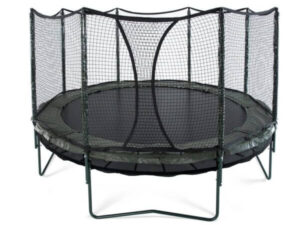 Trampoline with two jumping mats