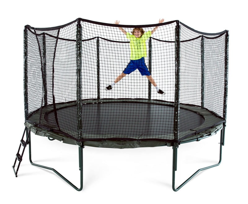 photo of a child jumping on the variable bounce trampoline