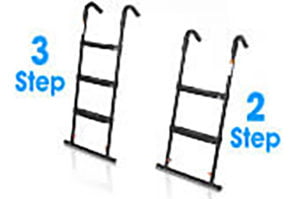 photograph of 2 different sized step ladders for trampolines